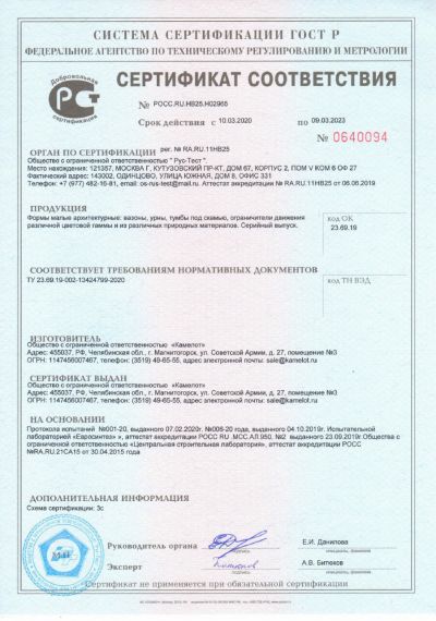 Сертификат соответствия